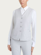 Gilet con quattro bottoni in Flannel Twill Neri Donna - Ragno