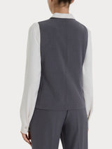 Gilet con quattro bottoni in Flannel Twill Neri Donna - Ragno