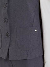 Gilet con quattro bottoni in Flannel Twill Neri Donna - Ragno