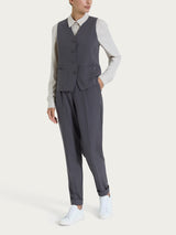 Gilet con quattro bottoni in Flannel Twill Neri Donna - Ragno