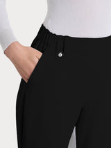 Pantalone chino slim con tasche in Flannel Twill Neri Donna - Ragno