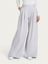 Pantalone a palazzo con tasche e pinces in Flannel Twill Neri Donna - Ragno