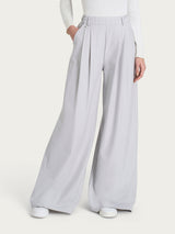 Pantalone a palazzo con tasche e pinces in Flannel Twill Neri Donna - Ragno