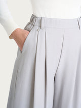 Pantalone a palazzo con tasche e pinces in Flannel Twill Neri Donna - Ragno