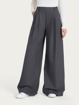 Pantalone a palazzo con tasche e pinces in Flannel Twill Neri Donna - Ragno