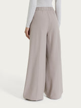 Pantalone a palazzo con tasche e pinces in Flannel Twill Grigi Donna - Ragno
