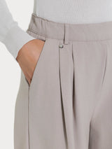 Pantalone a palazzo con tasche e pinces in Flannel Twill Grigi Donna - Ragno
