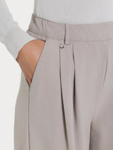 Pantalone a palazzo con tasche e pinces in Flannel Twill Grigi Donna - Ragno