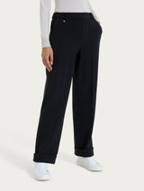Pantalone ampio con tasche in Flannel Twill Neri Donna - Ragno