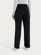 Pantalone ampio con tasche in Flannel Twill Neri Donna - Ragno