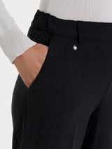 Pantalone ampio con tasche in Flannel Twill Neri Donna - Ragno