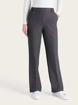 Pantalón ancho con bolsillos de Flannel Twill Negro para mujer - Ragno