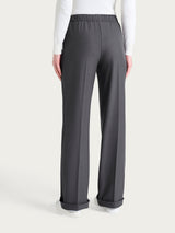 Pantalone ampio con tasche in Flannel Twill Neri Donna - Ragno