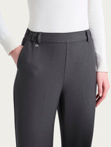 Pantalón ancho con bolsillos de Flannel Twill Negro para mujer - Ragno