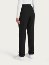 Pantalone dritto con tasche in Flannel Twill Neri Donna - Ragno