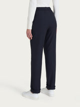 Pantalone dritto con tasche in Flannel Twill Blu Donna - Ragno