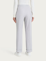 Pantalone dritto con tasche in Flannel Twill Neri Donna - Ragno