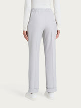 Pantalone dritto con tasche in Flannel Twill Neri Donna - Ragno