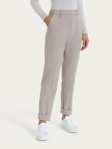 Pantalone dritto con tasche in Flannel Twill Grigi Donna - Ragno