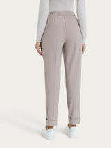 Pantalone dritto con tasche in Flannel Twill Grigi Donna - Ragno