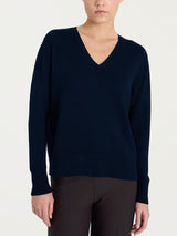 Jersey con cuello en V Four Seasons azul para mujer - Ragno