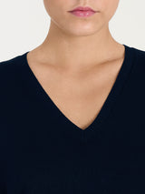 Jersey con cuello en V Four Seasons azul para mujer - Ragno