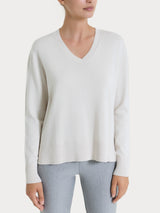 Jersey con cuello en V Four Seasons Blanco para mujer - Ragno