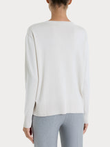 Jersey con cuello en V Four Seasons Blanco para mujer - Ragno