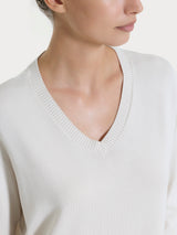 Jersey con cuello en V Four Seasons Blanco para mujer - Ragno
