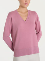 Jersey con cuello en V Four Seasons Rosa para mujer - Ragno