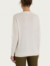 Maglia girocollo leggera in Merino Soft Bianchi Donna - Ragno