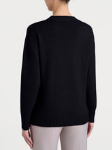 Maglia girocollo leggera in Merino Soft Neri Donna - Ragno