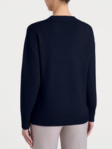 Maglia girocollo leggera in Merino Soft Blu Donna - Ragno