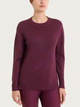 Maglia girocollo leggera in Merino Soft Viola Donna - Ragno