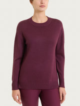 Maglia girocollo leggera in Merino Soft Viola Donna - Ragno