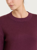 Maglia girocollo leggera in Merino Soft Viola Donna - Ragno