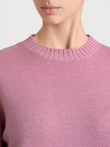Maglia girocollo leggera in Merino Soft Rosa Donna - Ragno