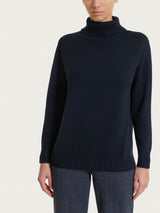 Dolcevita leggero in Merino Soft Blu Donna - Ragno