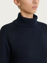 Dolcevita leggero in Merino Soft Blu Donna - Ragno