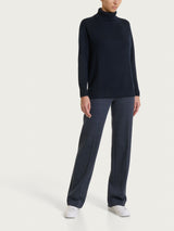 Dolcevita leggero in Merino Soft Blu Donna - Ragno