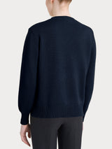 Maglia girocollo tinta unita in Natural Soft Blu Donna - Ragno