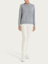 Maglia girocollo tinta unita in misto Lana e Angora Neri Donna - Ragno