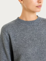 Maglia girocollo tinta unita in misto Lana e Angora Neri Donna - Ragno