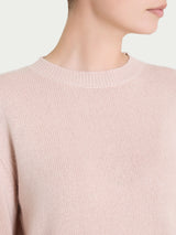 Maglia girocollo tinta unita in misto Lana e Angora Rosa Donna - Ragno