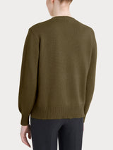 Maglia girocollo tinta unita in Natural Soft Verdi Donna - Ragno