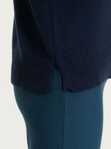 Women's Blue Wool and Angora Blend Turtleneck Sweater - Ragno