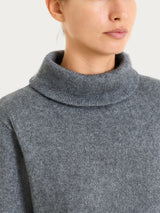Maglia con collo a ciambella in misto Lana e Angora Neri Donna - Ragno
