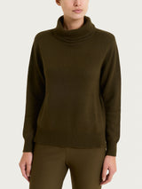 Women's Green Wool and Angora Blend Turtleneck Sweater - Ragno