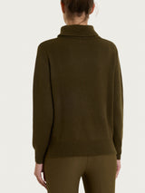 Women's Green Wool and Angora Blend Turtleneck Sweater - Ragno