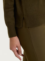 Women's Green Wool and Angora Blend Turtleneck Sweater - Ragno